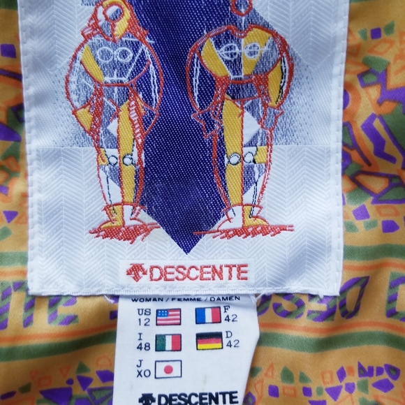 VINTAGE DESCENTE WOMEN DISCO RETRO SNOW SKI  CYAN  JACKET SIZE 12 - Picture 3 of 10